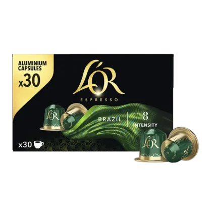 30 capsules café Nespresso compatible – Brazil N°8 – L’Or espresso